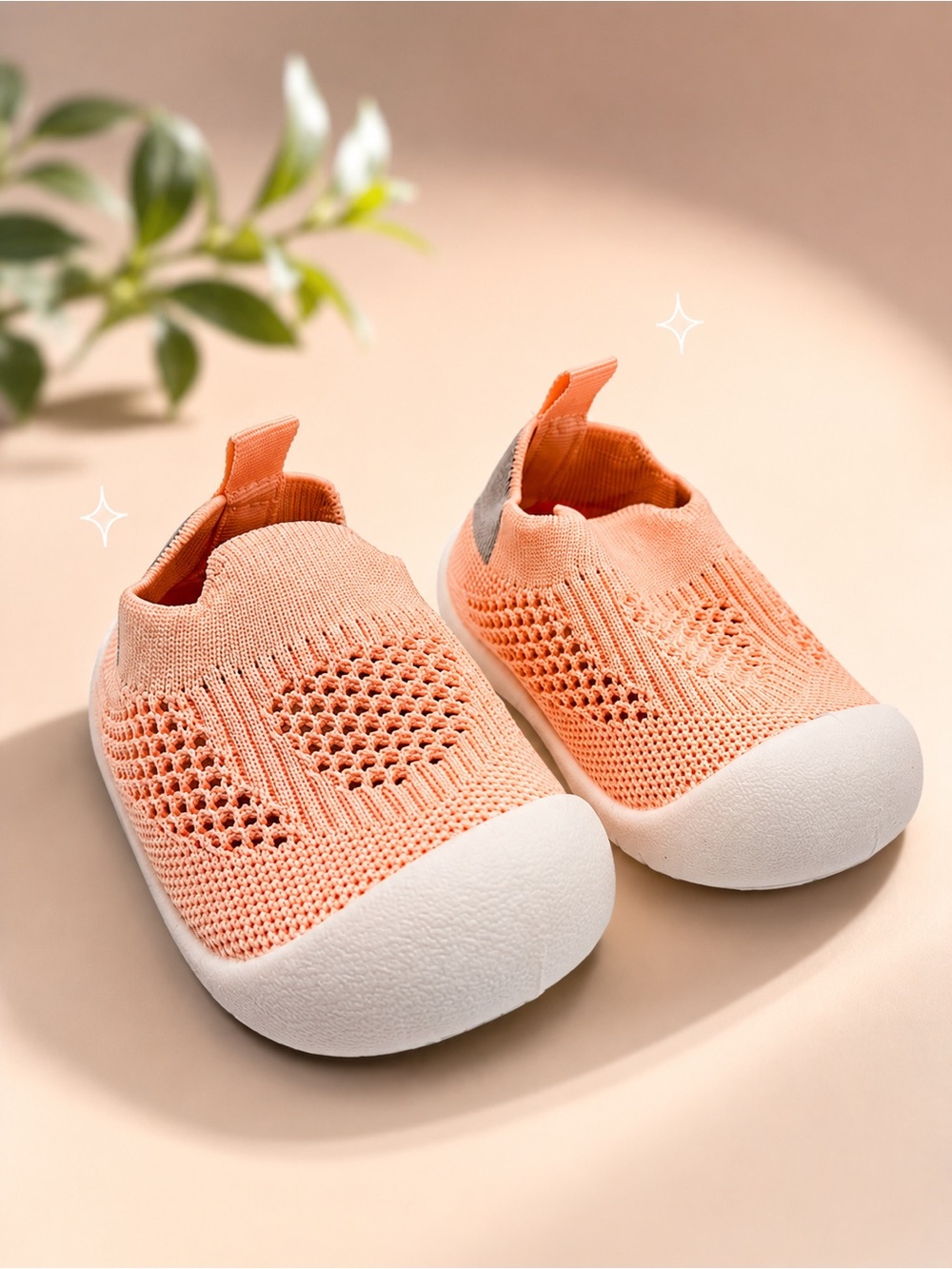 Pink Knit Toddler Slip-On Shoes Approx Size 5.5–6